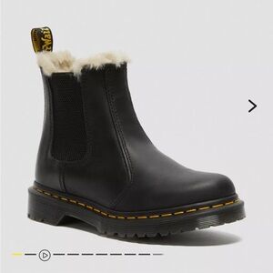 Dr. Martens Black Ankle Boots with Fur Lining